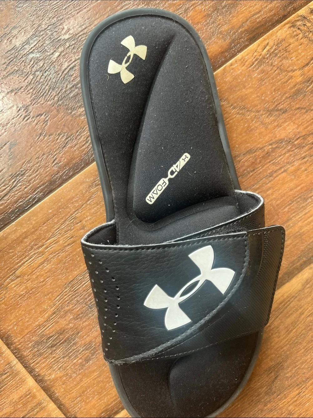 Under Armour Kids Black Slide Sandals with White Logo